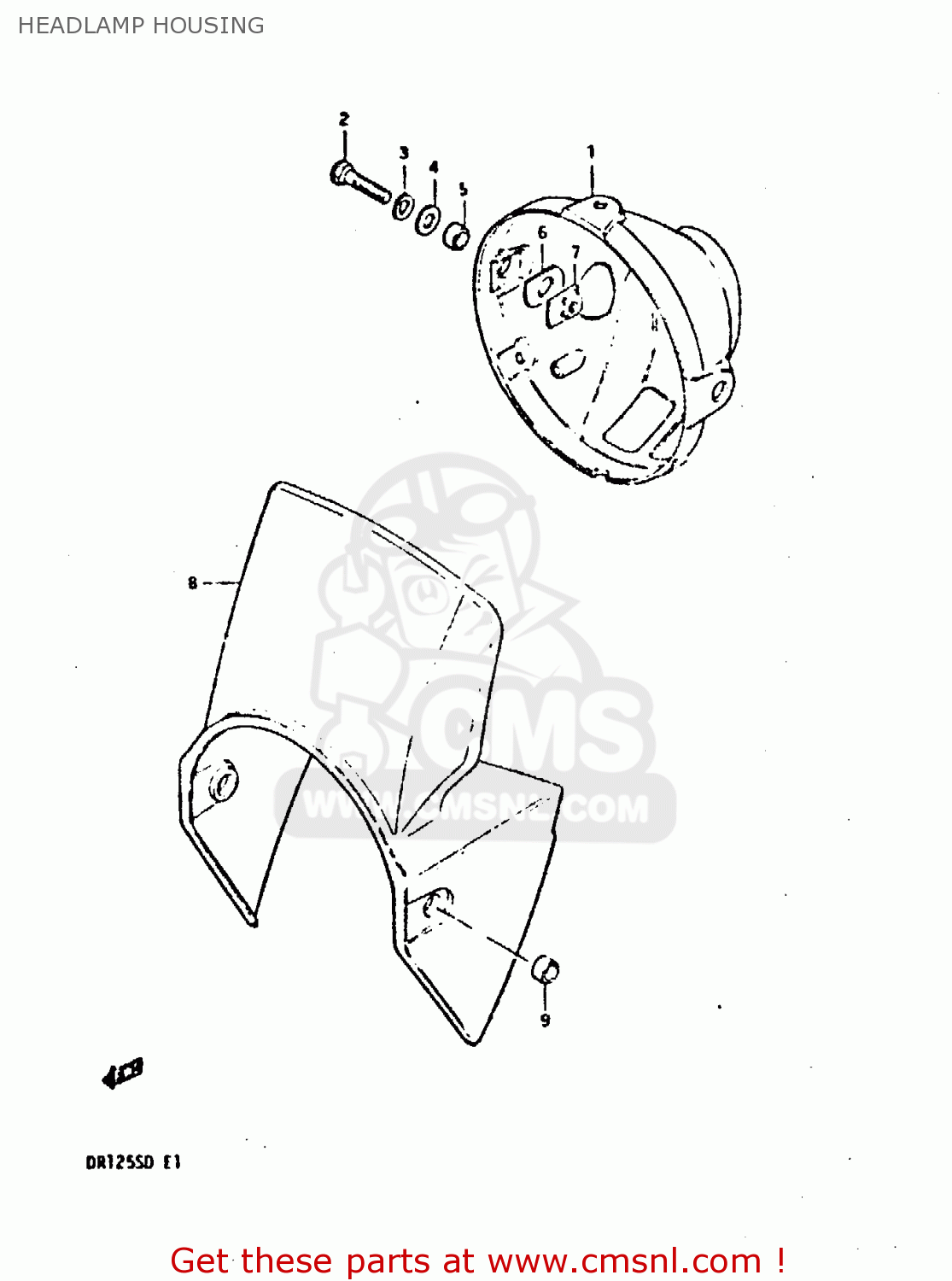 HEADLAMP HOUSING DR125S 1982 (Z)