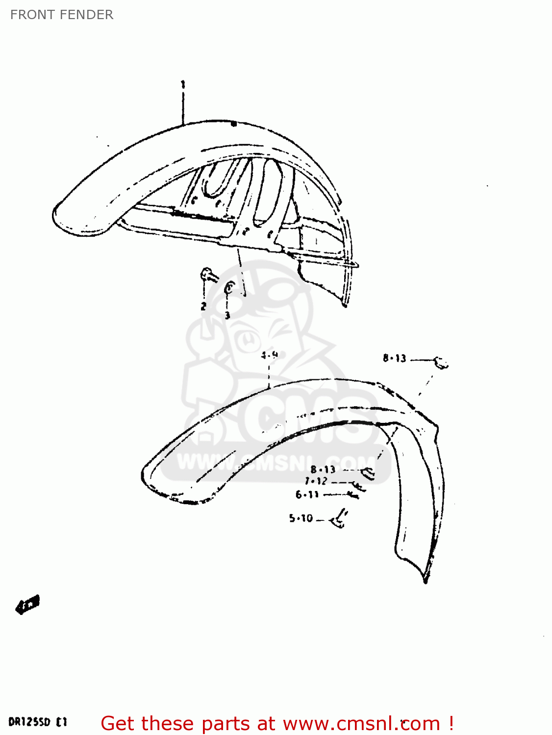 FRONT FENDER DR125S 1982 (Z)