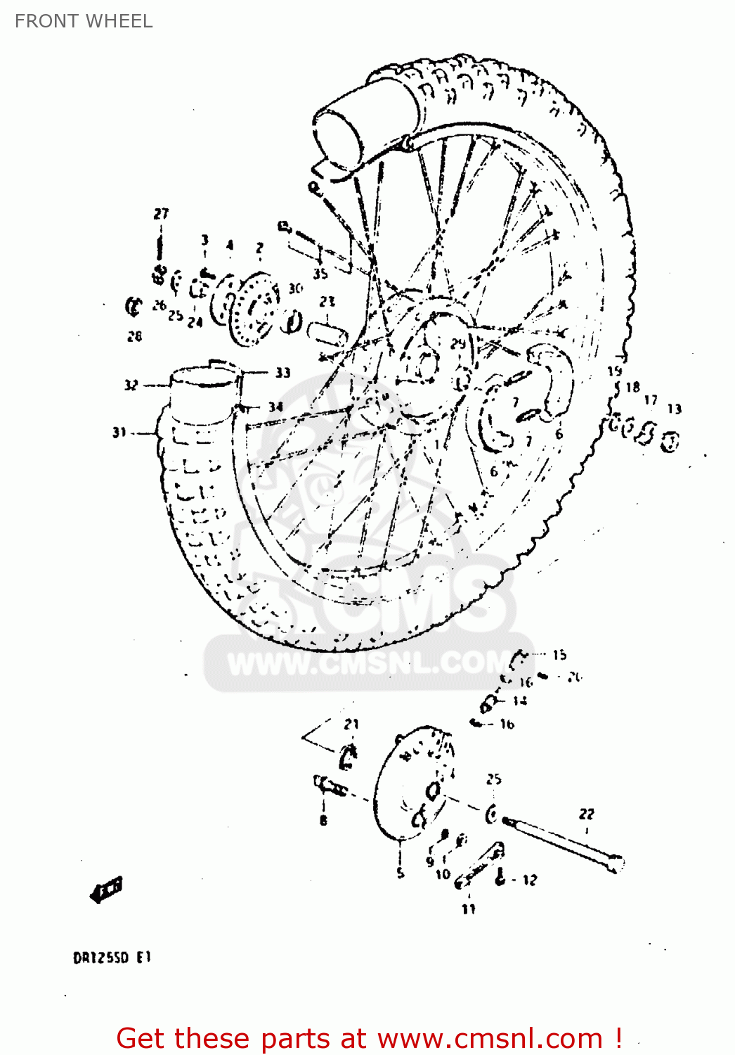 FRONT WHEEL DR125S 1982 (Z)