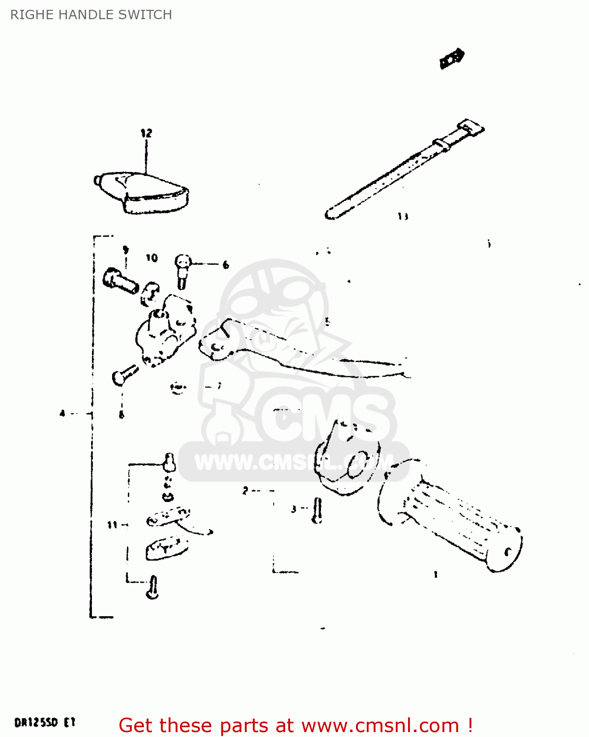 RIGHE HANDLE SWITCH DR125S 1982 (Z)