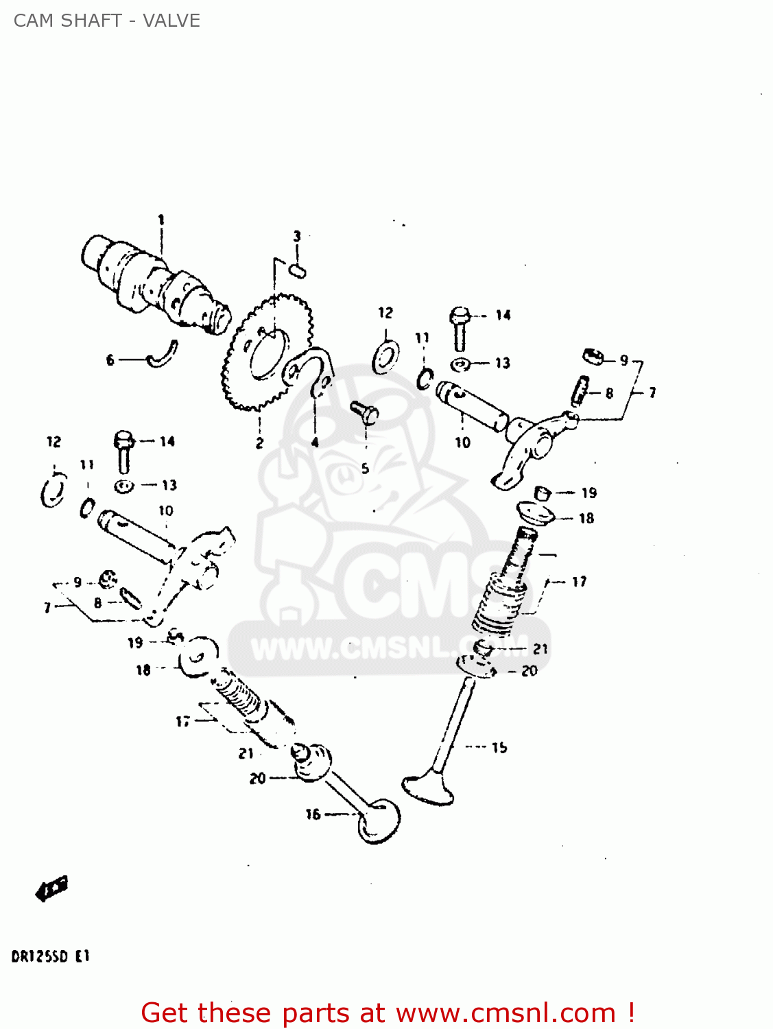CAM SHAFT - VALVE DR125S 1982 (Z)