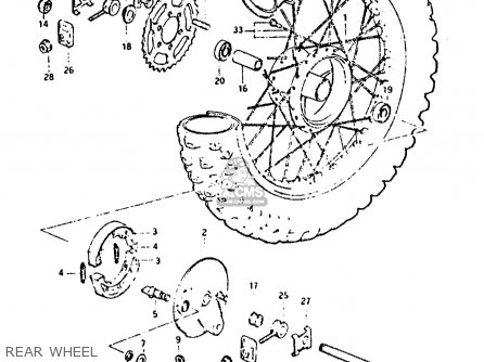 REAR WHEEL - DR125S 1982 (Z)
