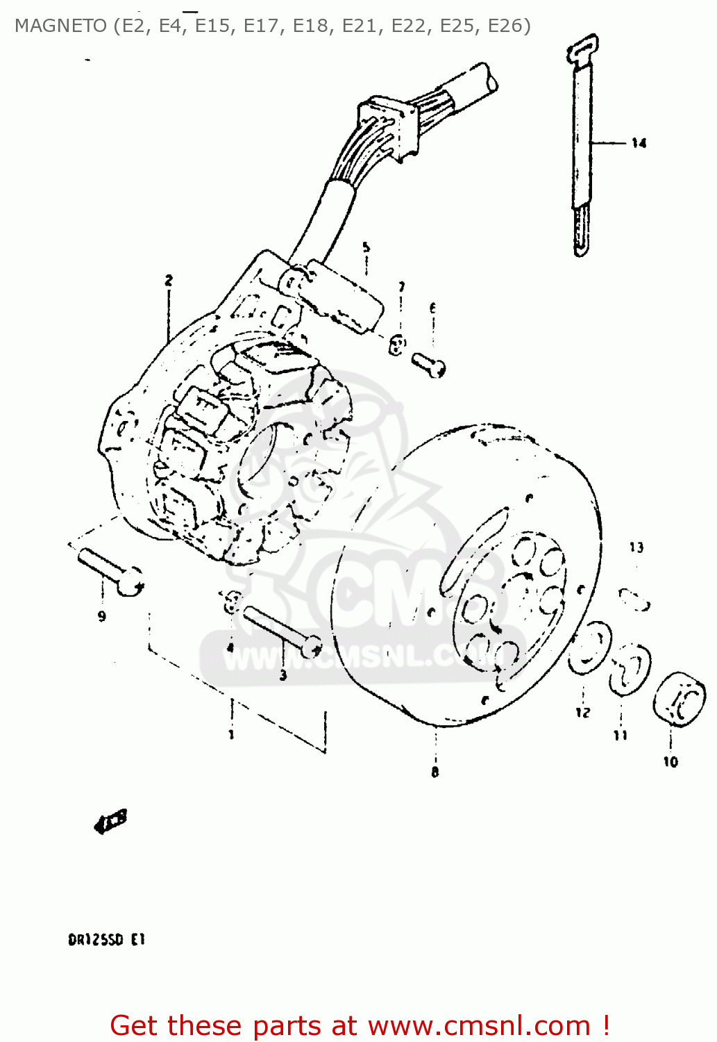 MAGNETO (E2, E4, E15, E17, E18, E21, E22, E25, E26) DR125S 1983 (D)