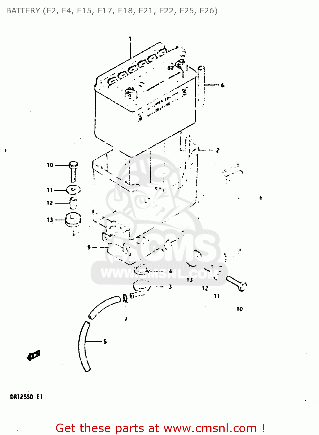 BATTERY (E2, E4, E15, E17, E18, E21, E22, E25, E26) DR125S 1983 (D)