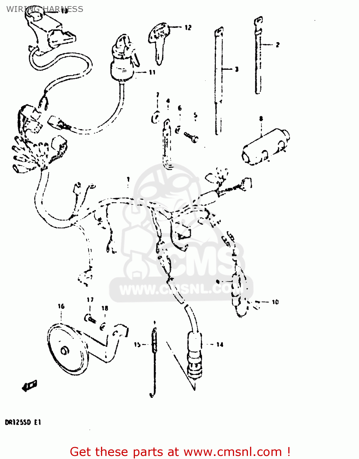 WIRING HARNESS DR125S 1983 (D)