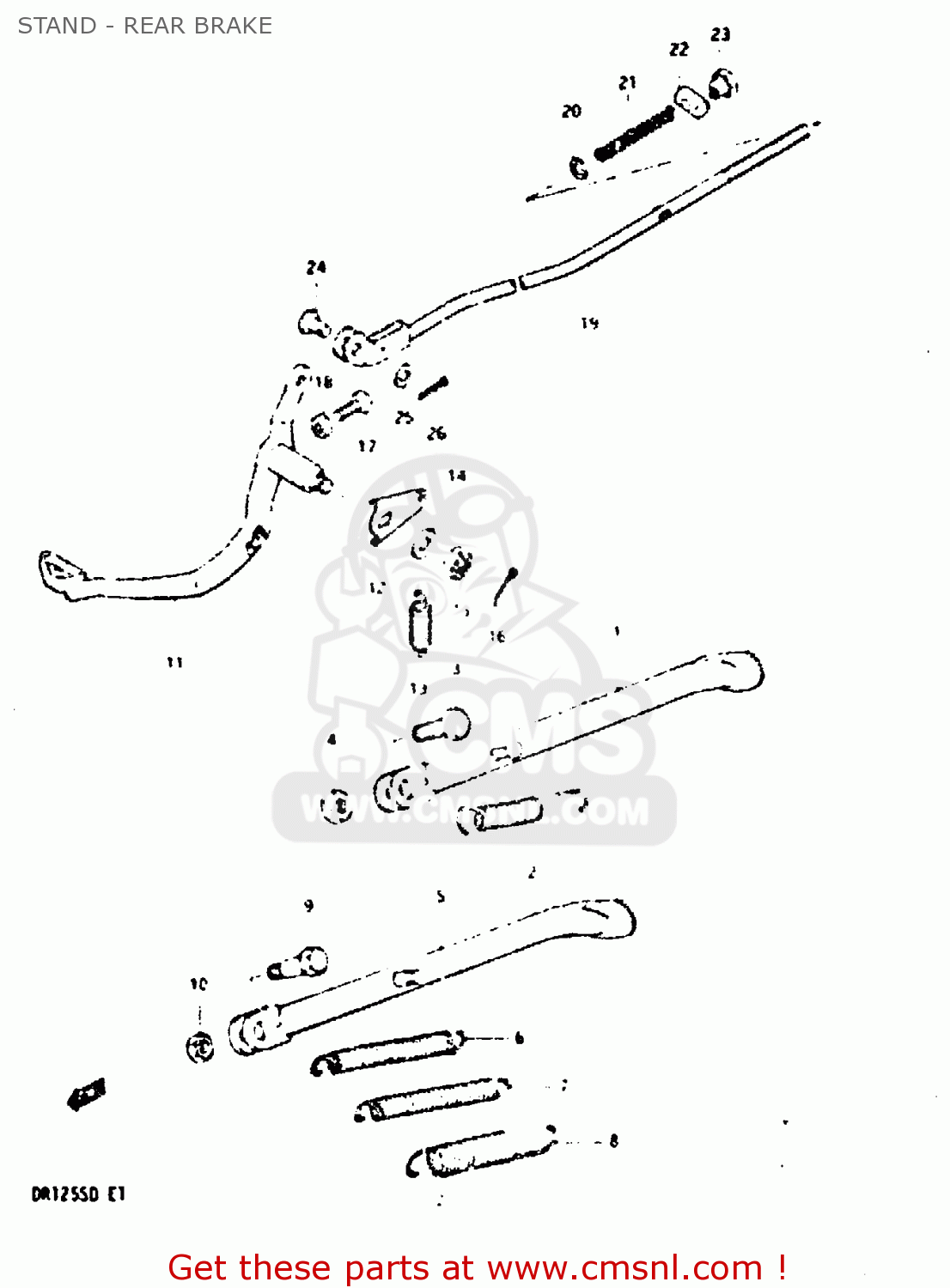 STAND - REAR BRAKE DR125S 1983 (D)