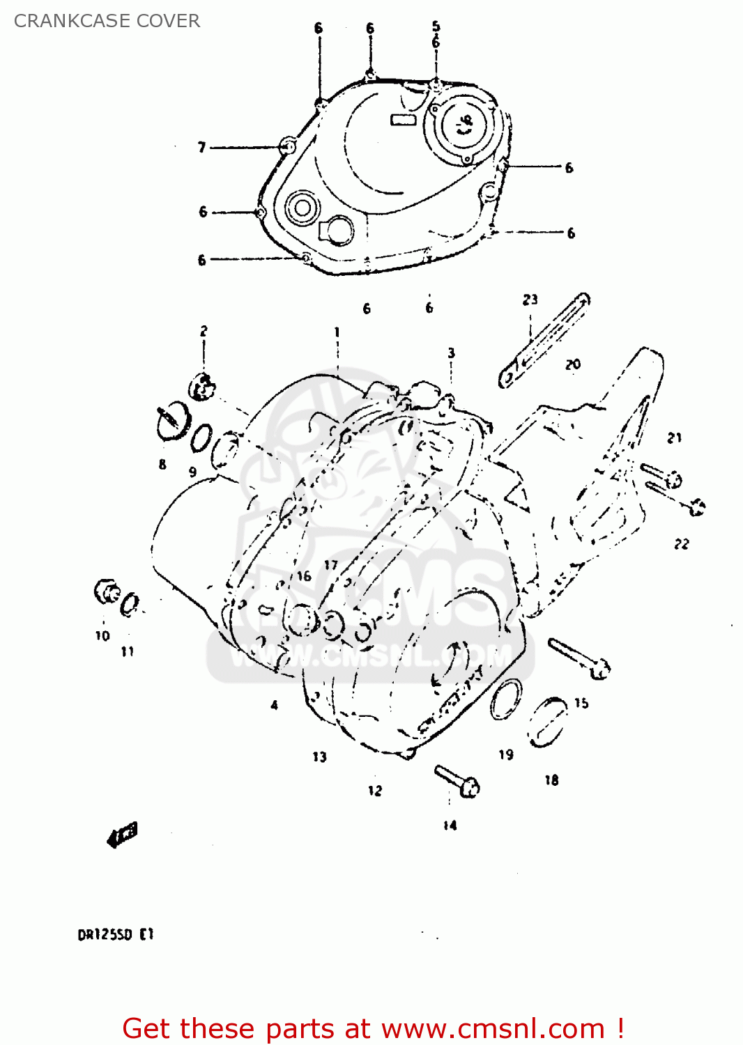 CRANKCASE COVER DR125S 1983 (D)