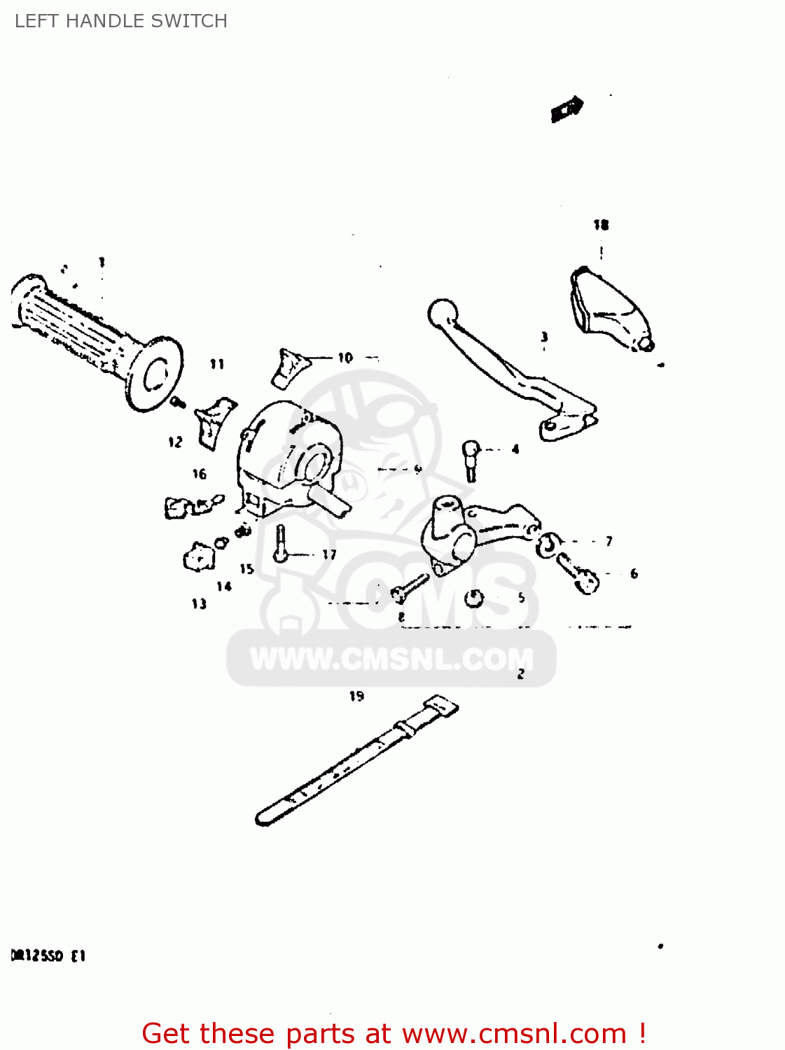 LEFT HANDLE SWITCH DR125S 1983 (D)