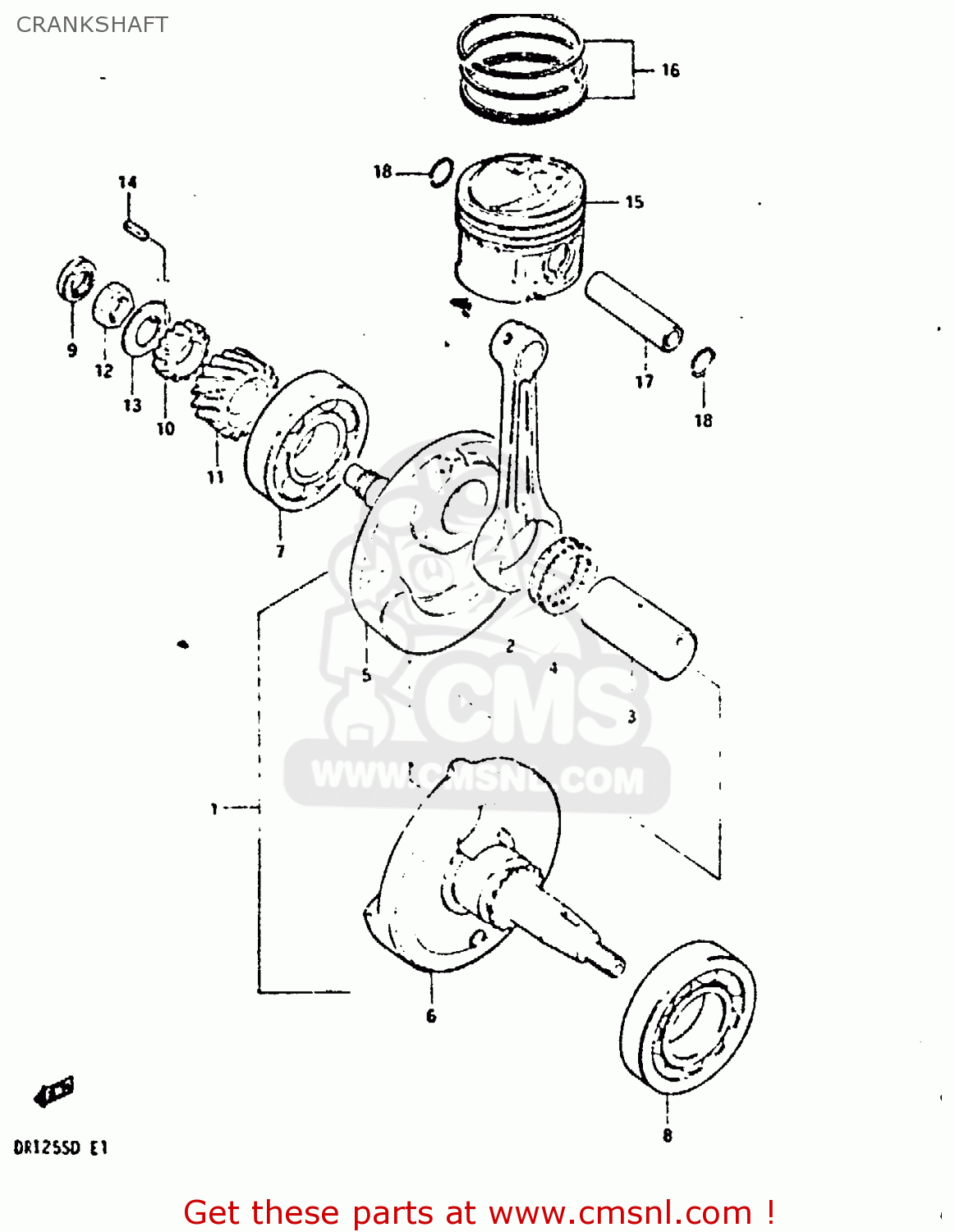 CRANKSHAFT DR125S 1983 (D)