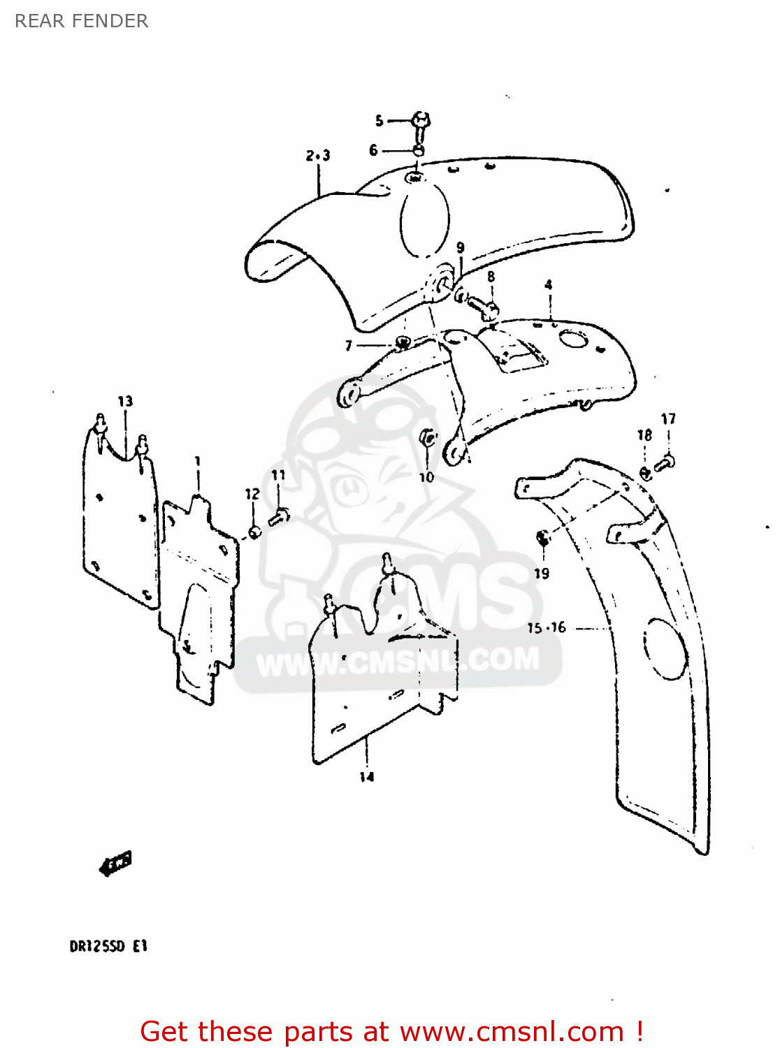 REAR FENDER DR125S 1983 (D)