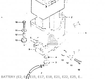 BATTERY (E2, E4, E15, E17, E18, E21, E22, E25, E26) - DR125S 1983 (D)