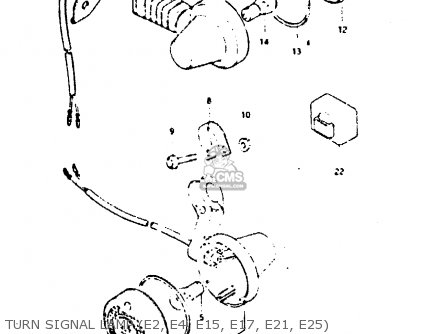 TURN SIGNAL LAMP (E2, E4, E15, E17, E21, E25) - DR125S 1983 (D)