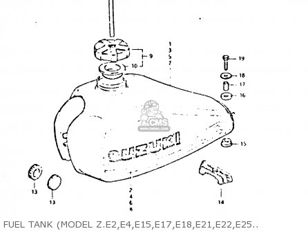FUEL TANK (MODEL Z.E2,E4,E15,E17,E18,E21,E22,E25,E26) - DR125S 1983 (D)