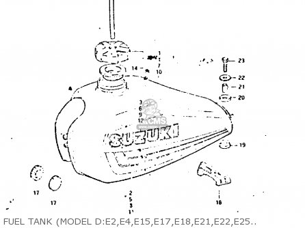 FUEL TANK (MODEL D:E2,E4,E15,E17,E18,E21,E22,E25,E26) - DR125S 1983 (D)