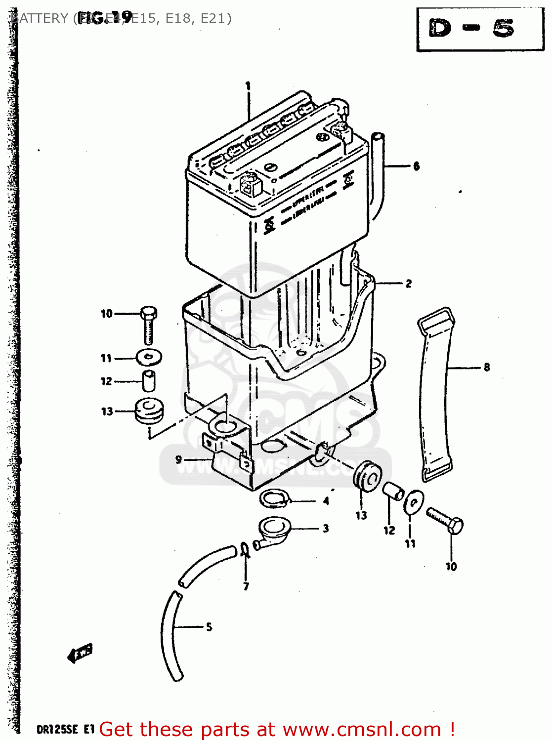 BATTERY (E2, E4, E15, E18, E21) DR125S 1984 (E)