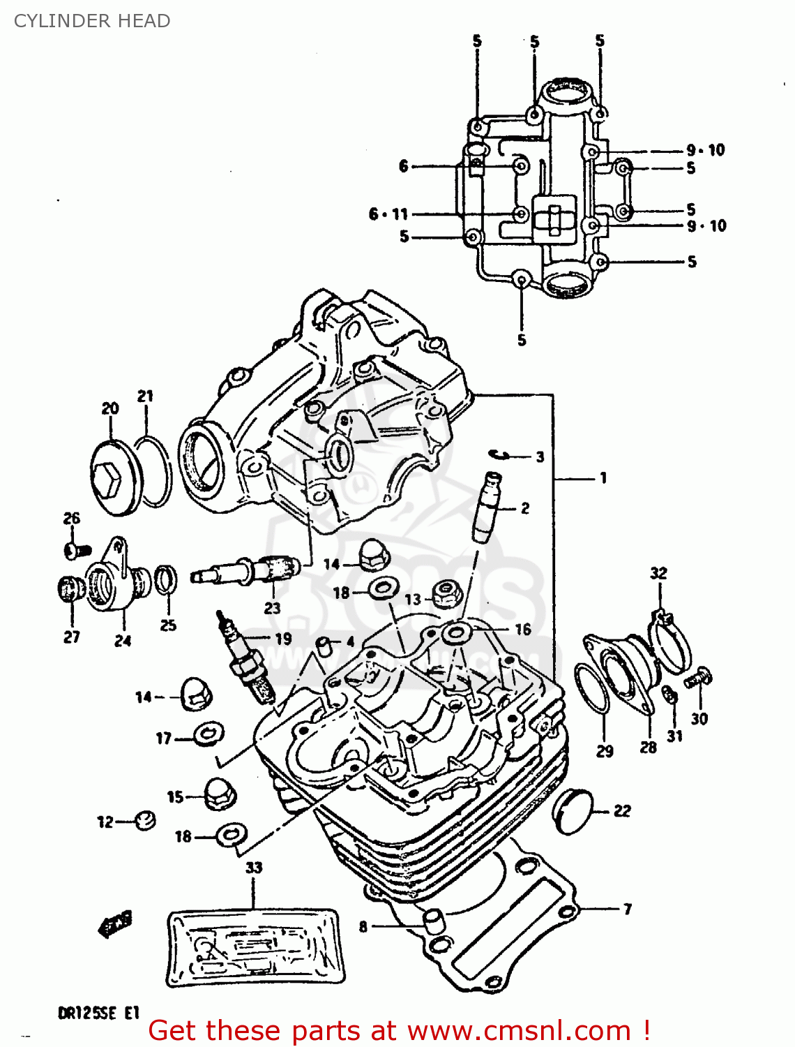 CYLINDER HEAD DR125S 1984 (E)