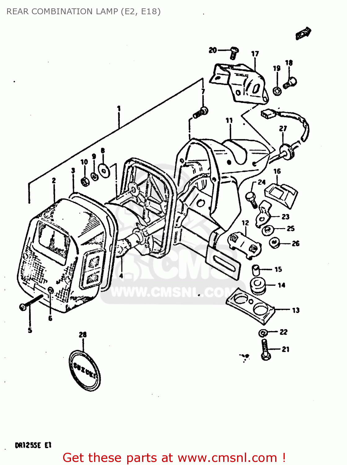 REAR COMBINATION LAMP (E2, E18) DR125S 1984 (E)