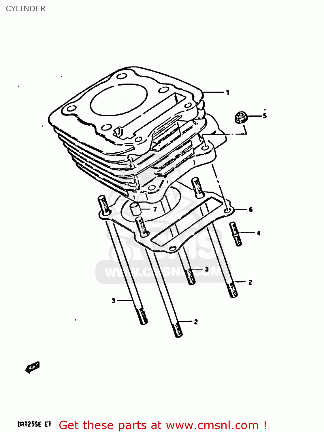 CYLINDER DR125S 1984 (E)