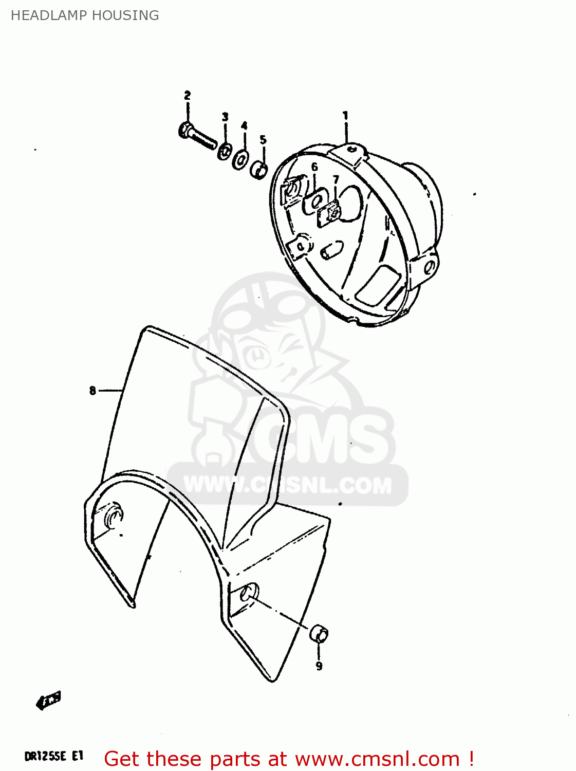 HEADLAMP HOUSING DR125S 1984 (E)