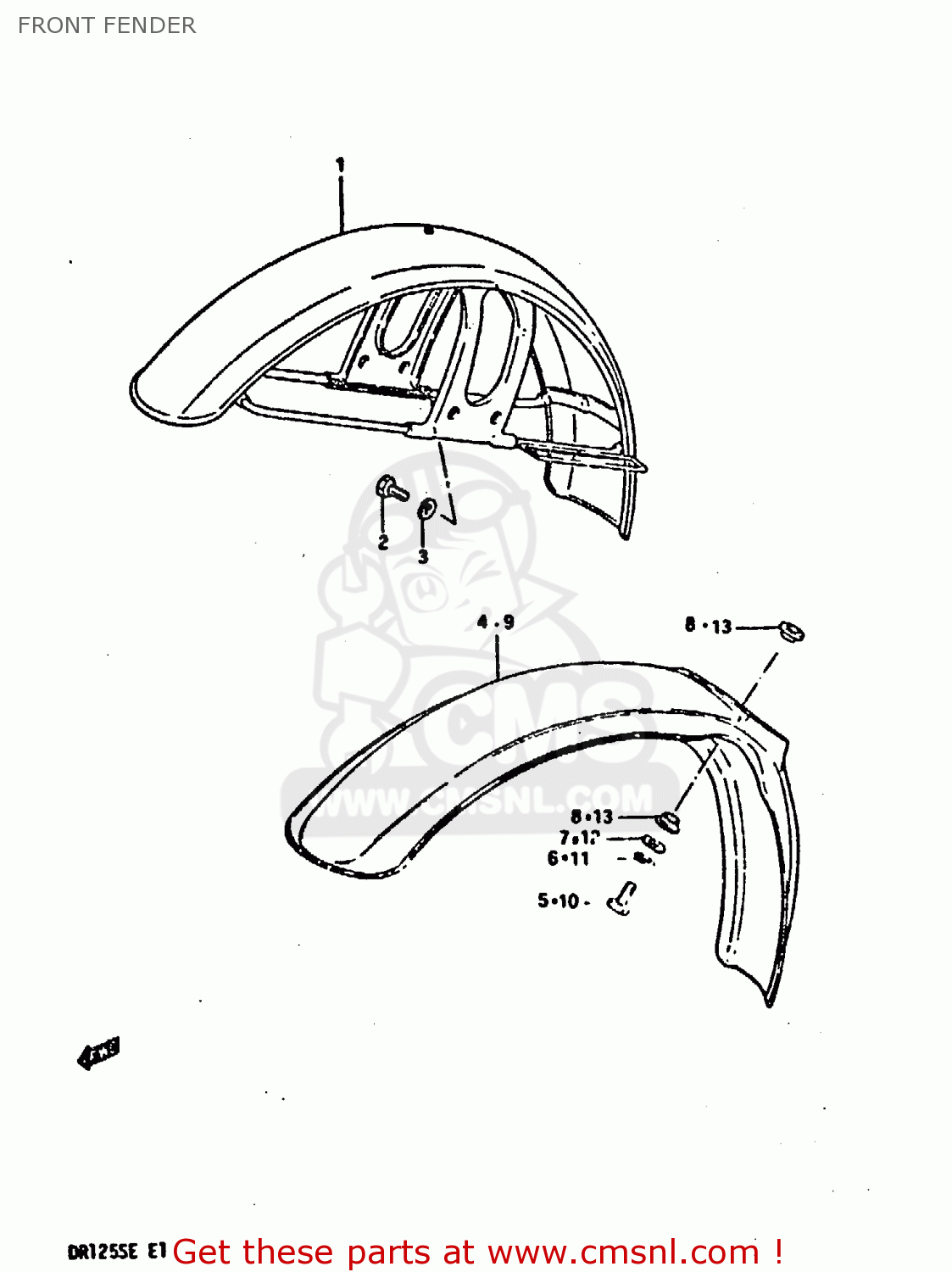 FRONT FENDER DR125S 1984 (E)
