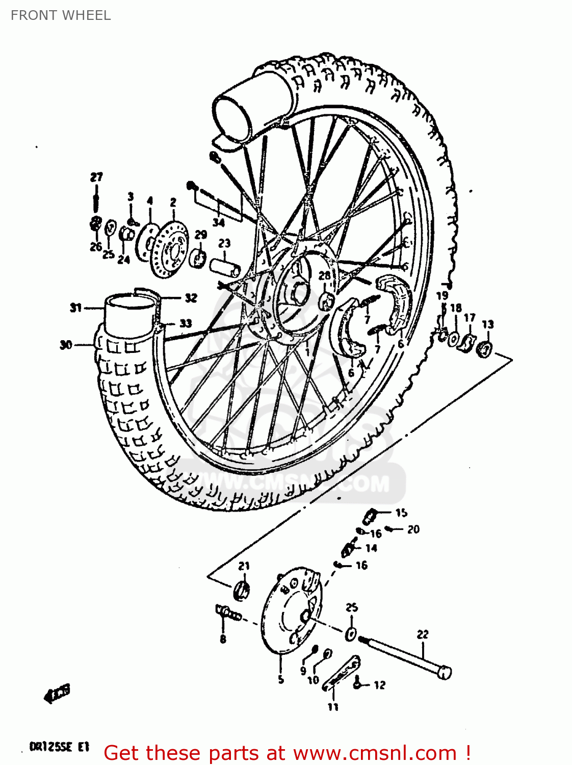 FRONT WHEEL DR125S 1984 (E)