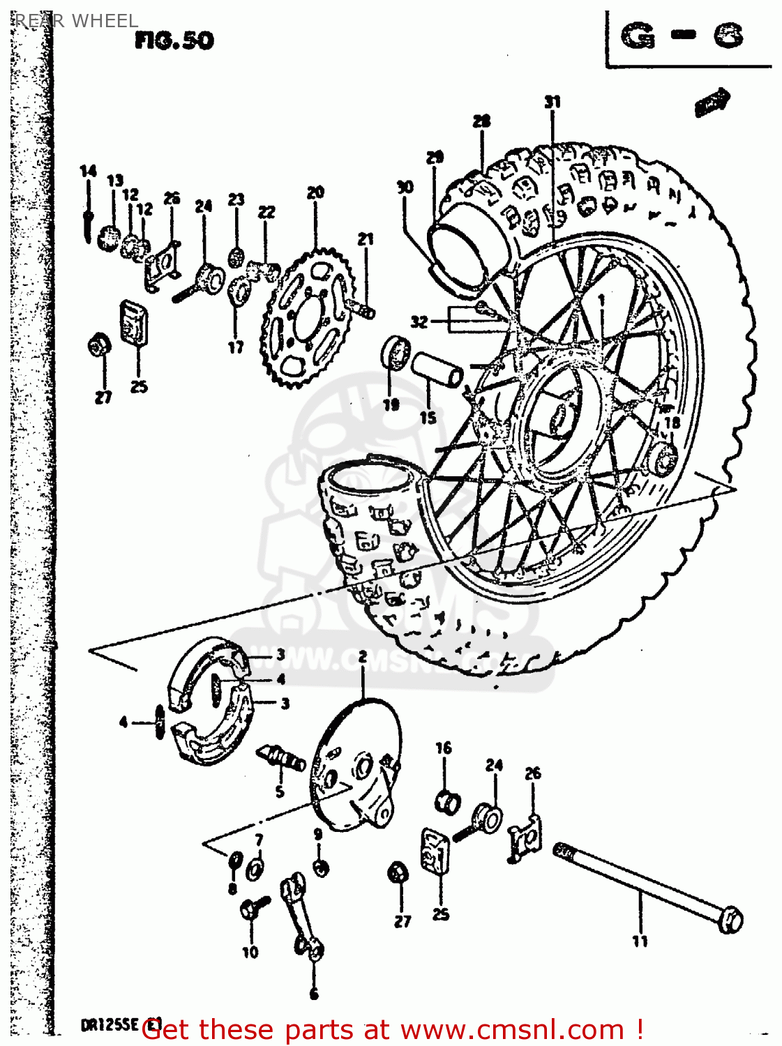 REAR WHEEL DR125S 1984 (E)