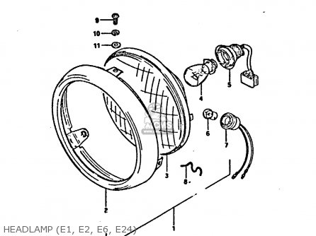 HEADLAMP (E1, E2, E6, E24) - DR125S 1984 (E)
