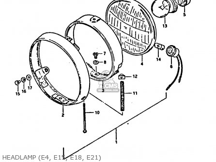 HEADLAMP (E4, E15, E18, E21) - DR125S 1984 (E)