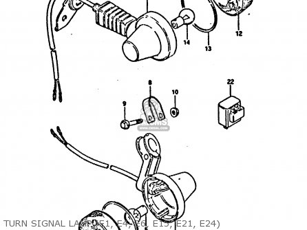 TURN SIGNAL LAMP (E1, E4, E6, E15, E21, E24) - DR125S 1984 (E)
