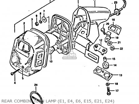 REAR COMBINATION LAMP (E1, E4, E6, E15, E21, E24) - DR125S 1984 (E)