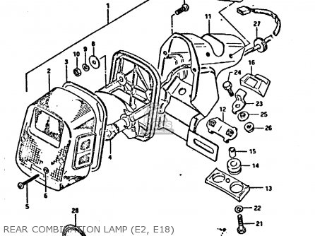 REAR COMBINATION LAMP (E2, E18) - DR125S 1984 (E)