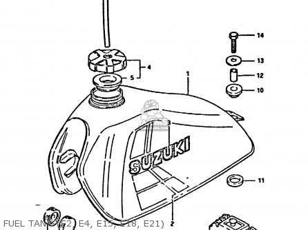 FUEL TANK (E2, E4, E15, E18, E21) - DR125S 1984 (E)