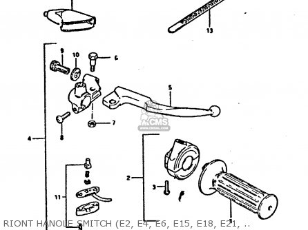 RIONT HANOLE SMITCH (E2, E4, E6, E15, E18, E21, E24) - DR125S 1984 (E)