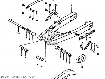 REAR SWINGING ARM - DR125S 1984 (E)