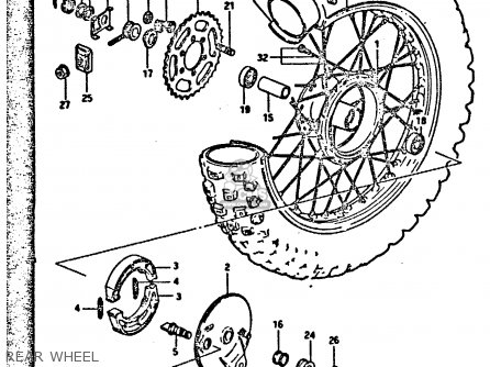 REAR WHEEL - DR125S 1984 (E)