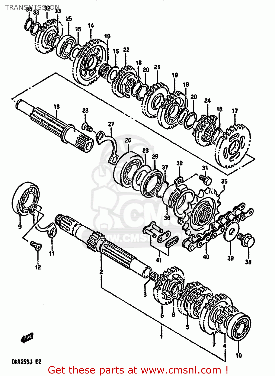 TRANSMISSION DR125S 1985 (F) (E01 E02 E04 E18 E24)
