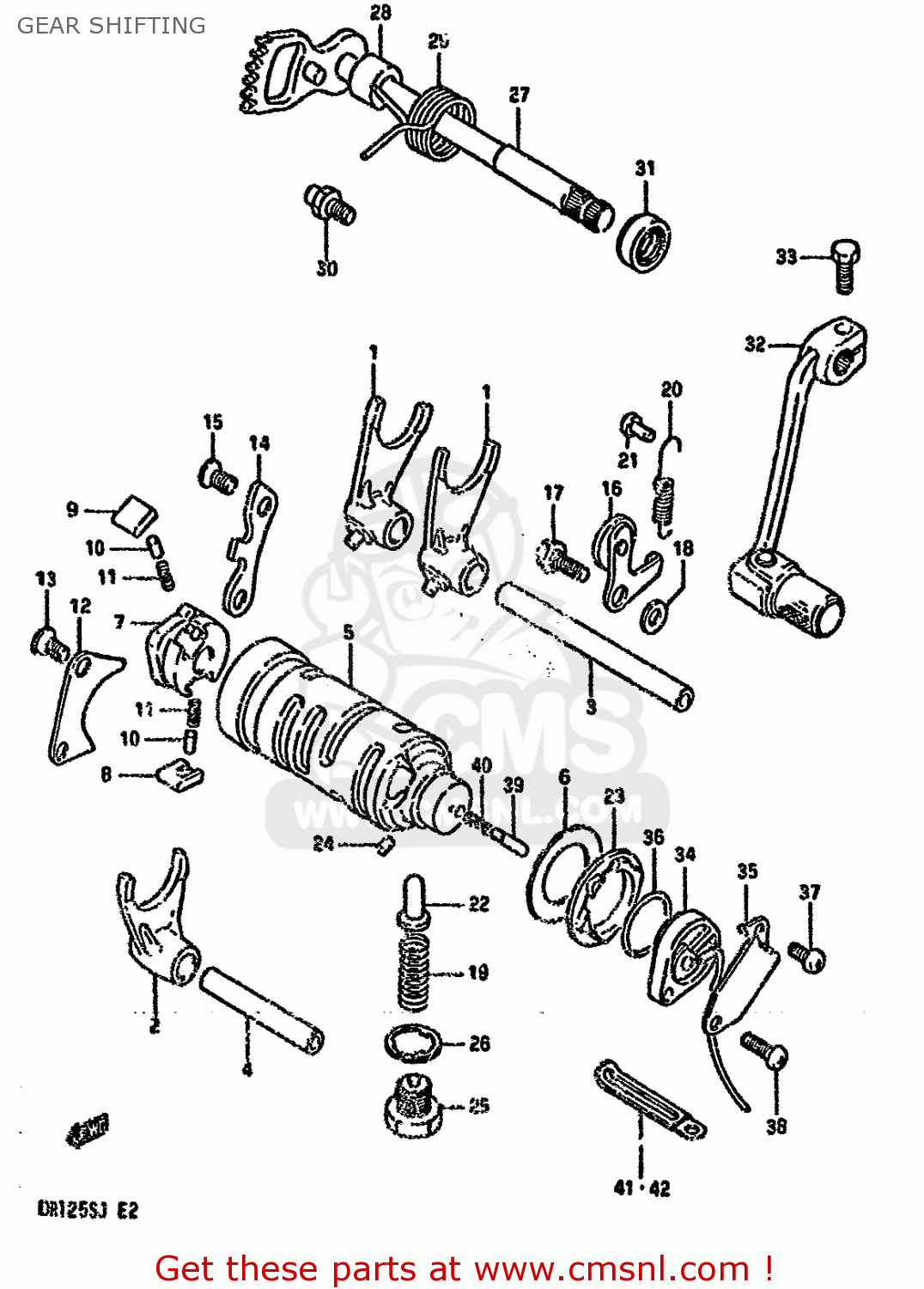 GEAR SHIFTING DR125S 1985 (F) (E01 E02 E04 E18 E24)
