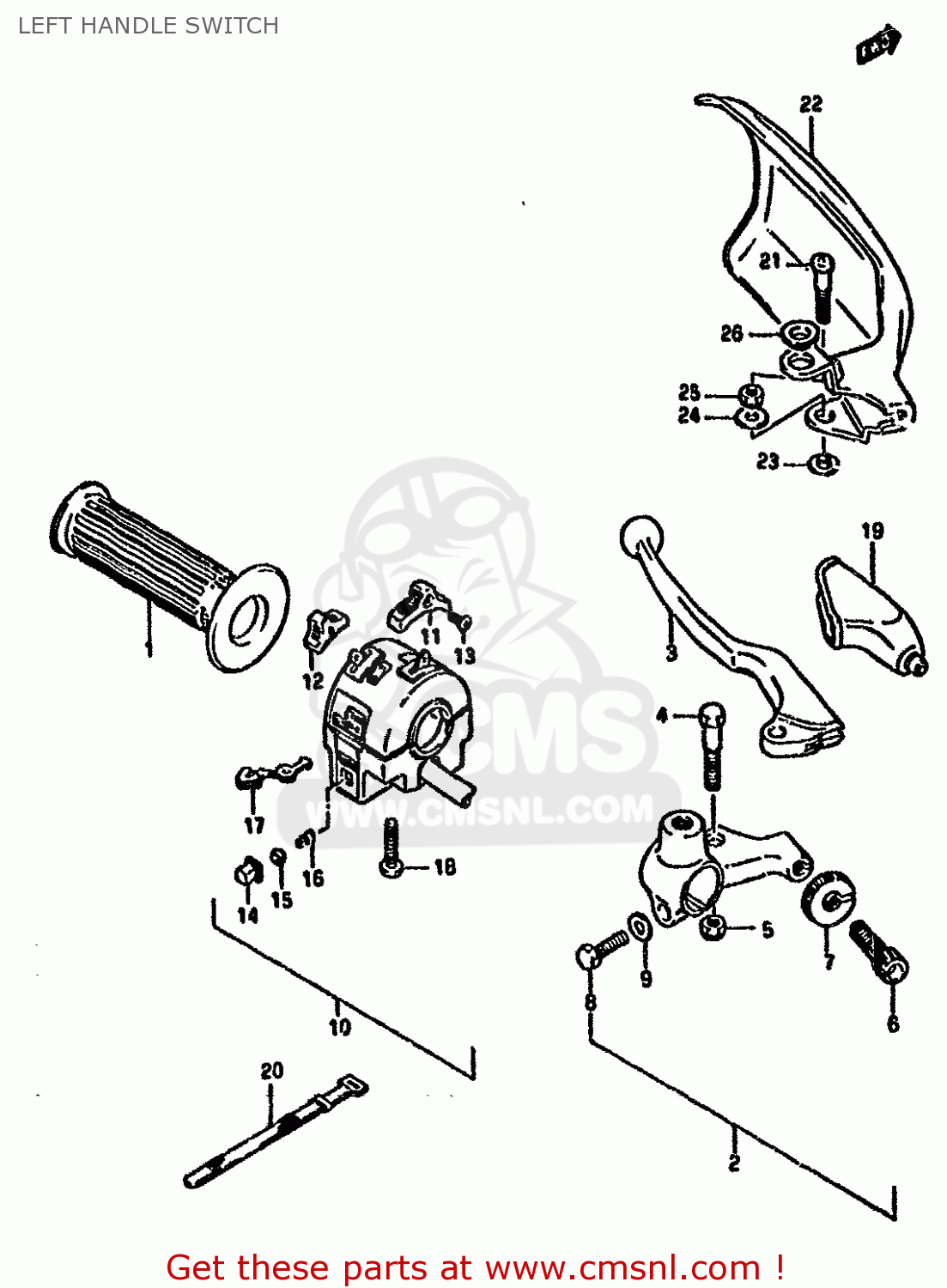 LEFT HANDLE SWITCH DR125S 1985 (F) (E01 E02 E04 E18 E24)