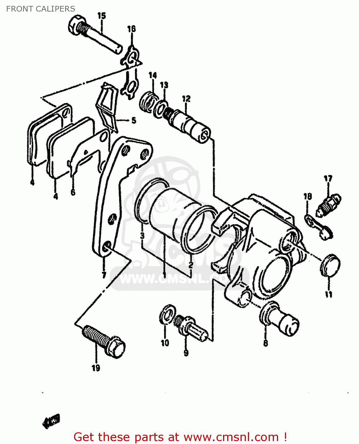 FRONT CALIPERS DR125S 1985 (F) (E01 E02 E04 E18 E24)