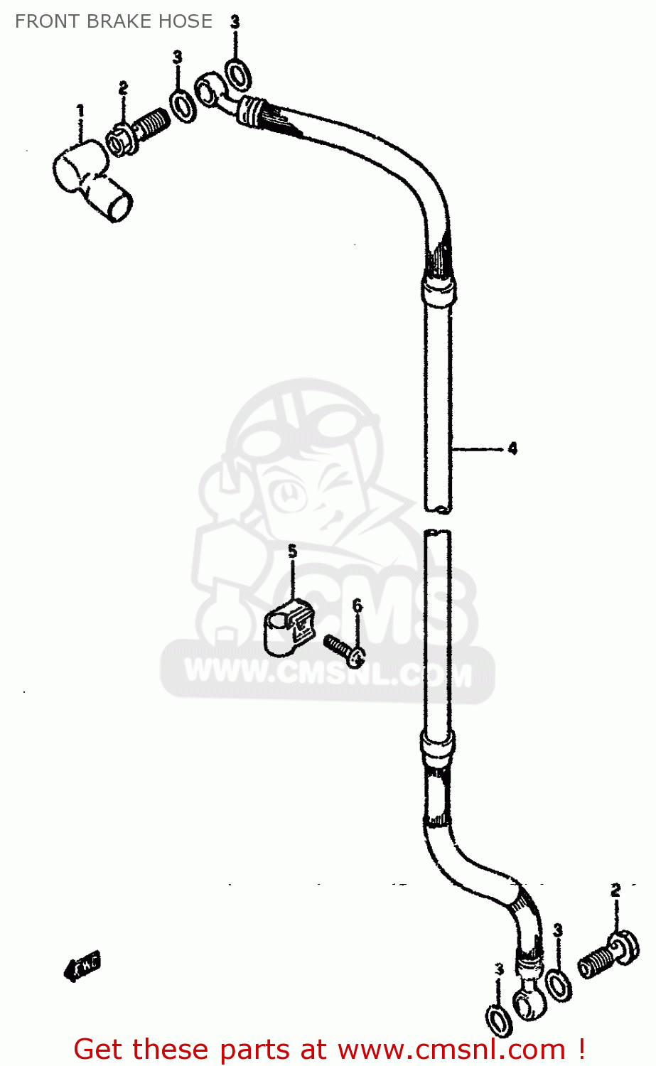FRONT BRAKE HOSE DR125S 1985 (F) (E01 E02 E04 E18 E24)