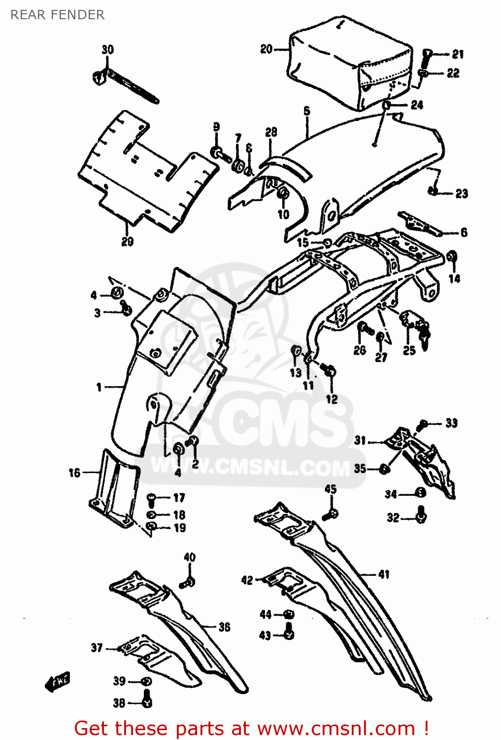 REAR FENDER DR125S 1985 (F) (E01 E02 E04 E18 E24)