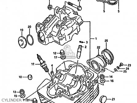 CYLINDER HEAD - DR125S 1985 (F) (E01 E02 E04 E18 E24)