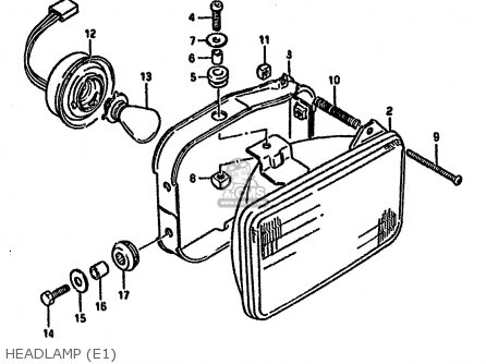 HEADLAMP (E1) - DR125S 1985 (F) (E01 E02 E04 E18 E24)