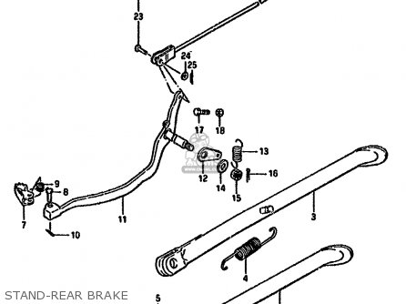 STAND-REAR BRAKE - DR125S 1985 (F) (E01 E02 E04 E18 E24)