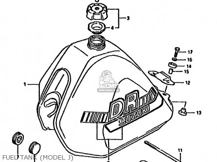FUEL TANK (MODEL J) - DR125S 1985 (F) (E01 E02 E04 E18 E24)
