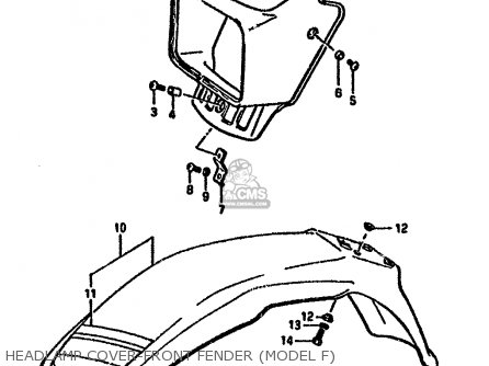 HEADLAMP COVER-FRONT FENDER (MODEL F) - DR125S 1985 (F) (E01 E02 E04 E18 E24)