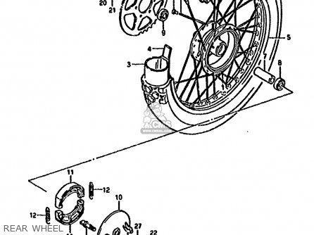 REAR WHEEL - DR125S 1985 (F) (E01 E02 E04 E18 E24)