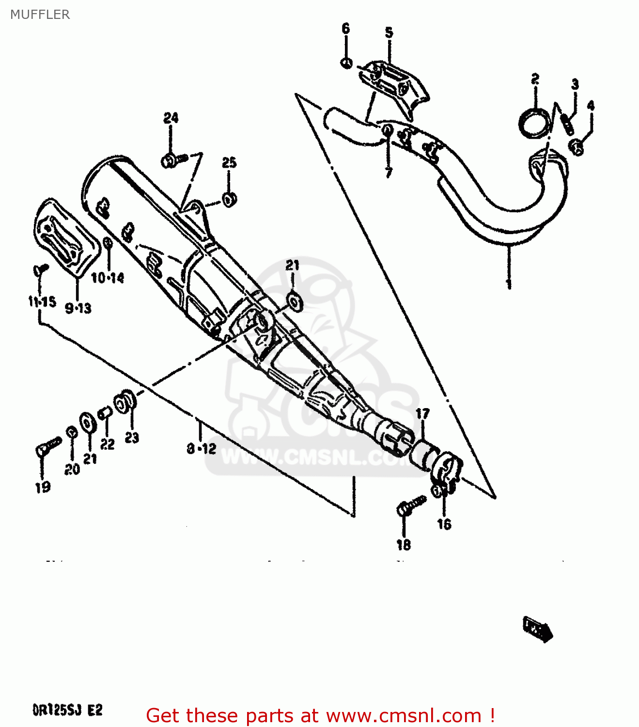 MUFFLER DR125S 1987 (H) (E01 E02 E04 E15 E18 E21 E24)