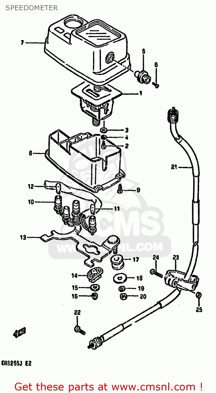 SPEEDOMETER DR125S 1987 (H) (E01 E02 E04 E15 E18 E21 E24)