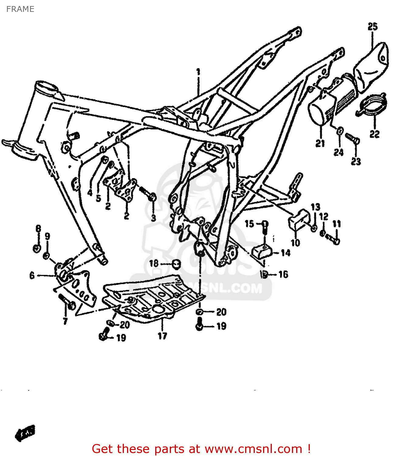 FRAME DR125S 1987 (H) (E01 E02 E04 E15 E18 E21 E24)